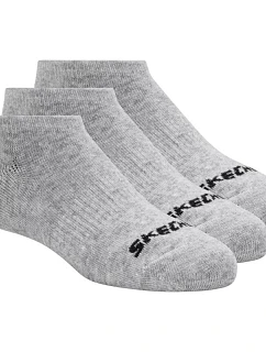 Skechers, 3 ks, unisex, bez froté, neviditelné ponožky S114041-020, šedé, velikosti 39–42