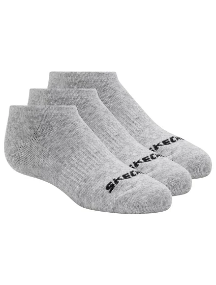 Skechers, 3 ks, unisex, bez froté, neviditelné ponožky S114041-020, šedé, velikosti 39–42 Skechers, 3 ks, unisex, bez froté, neviditelné ponožky S114041-020, šedé, velikosti 39–42