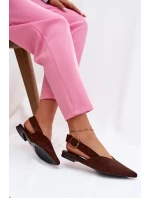 Baleríny se Zlatým Přezkou Eko Semišové Čokoládové model 21937572 - Boto