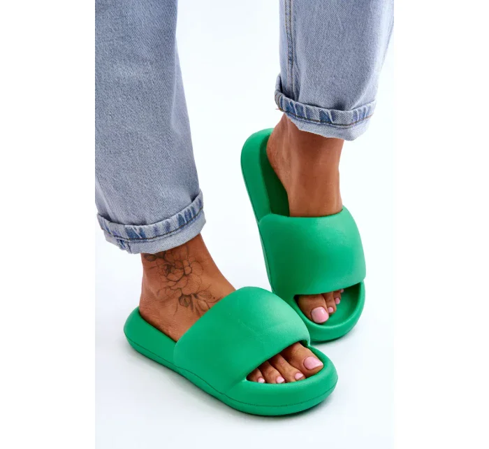 Dámské lehké pěnové pantofle na platformě Zelene Milton