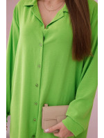 Dlouhá košile s viskózovou světle zelenou barvou