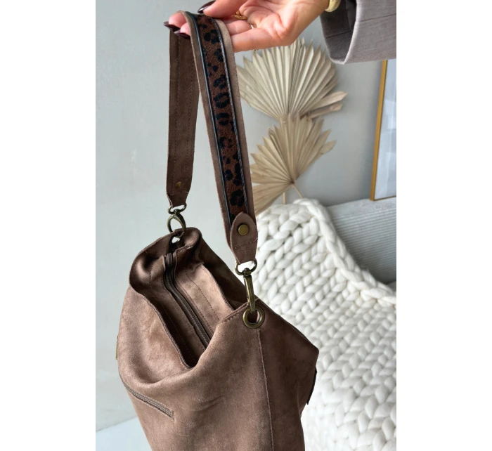 Dámská kabelka z eko semiše Deliane – béžová