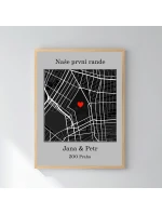 Personalizovaný magický fotoobraz v rámu - 30x40 - mapa Personalizovaný magický fotoobraz v rámu - 30x40 - mapa