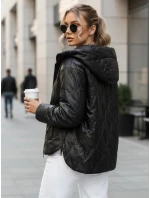 Dámská přechodná prošívaná bunda s kapucí černá model 21995976 - Dstreet Dámská přechodná prošívaná bunda s kapucí černá model 21995976 - Dstreet