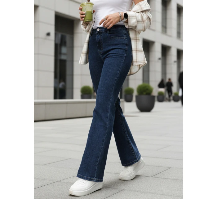 Dámské džíny s vysokým pasem tmavě modré FashionStreet UY2899