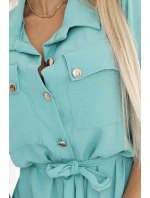 model 20998768 Midi košilka se zlatými knoflíky a vázáním MINT - numoco basic