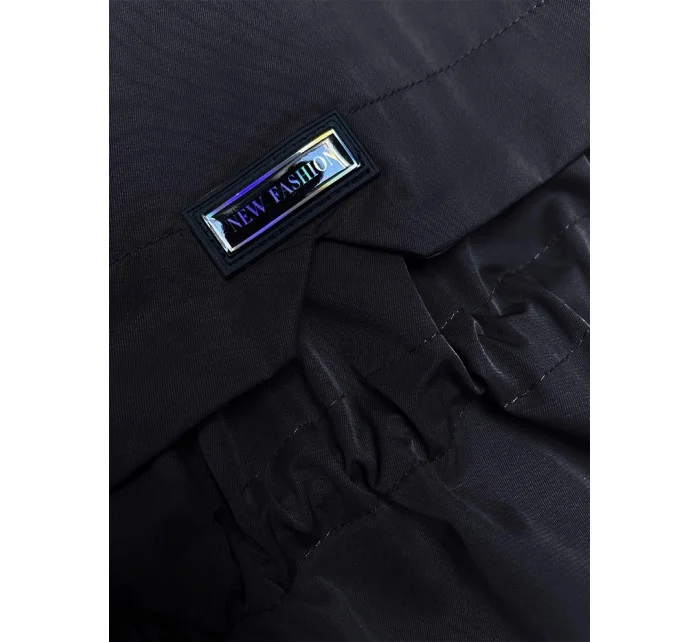 Tmavě modrá bunda parka s ozdobnou podšívkou model 19709891 - BH FOREVER