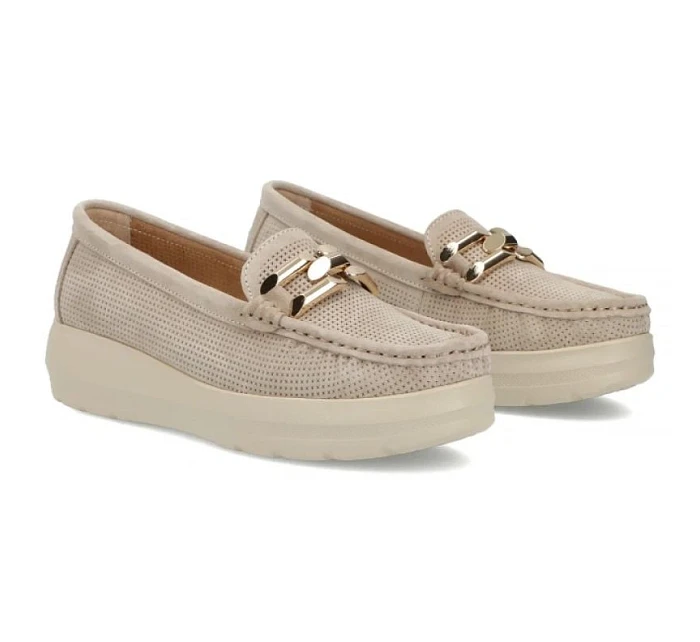 Béžové kožené mokasíny na model 22097362 - FILIPPO Béžové kožené mokasíny na model 22097362 - FILIPPO