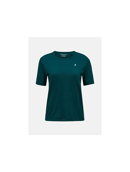 Dámské tričko PEAK PERFORMANCE W Wool-Blend Shortsleeve, zelené Dámské tričko PEAK PERFORMANCE W Wool-Blend Shortsleeve, zelené