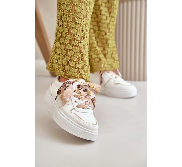 Dámské Tenisky Na Platformě S Dekorativním Šněrováním Bílé Mistra Dámské Tenisky Na Platformě S Dekorativním Šněrováním Bílé Mistra