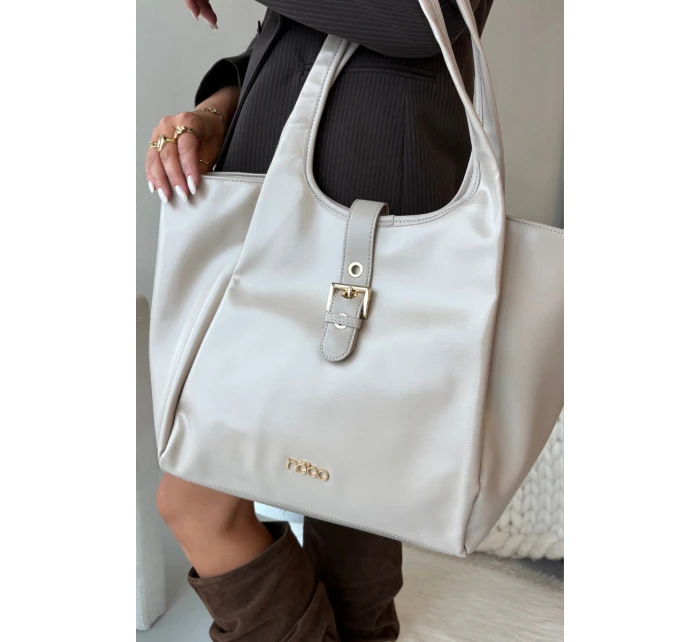 Taška shopper s přezkou NOBO BAG6010-015 světle béžová