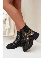 Dámské lakované workery Sarinae zateplené – černé Dámské lakované workery Sarinae zateplené – černé