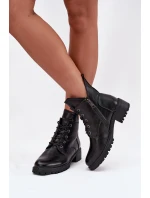 Dámské kotníkové boty Vinceza na klinek – černé