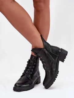 Dámské kotníkové boty Vinceza na klinek – černé