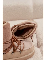 Dámské sněhové boty s kožíškem DFSH370012 Béžová - DFranklin Dámské sněhové boty s kožíškem DFSH370012 Béžová - DFranklin