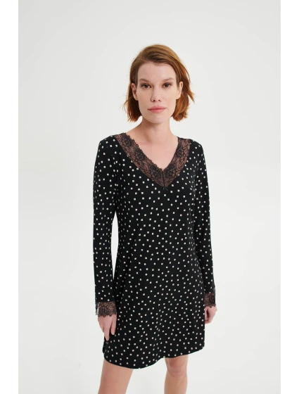 Noční košile s dlouhými rukávy model 18936304 - Vamp