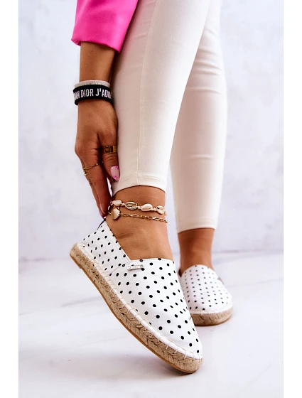 Dámské espadrilky s puntíky Big Star model 21577540 Bílá - Big Star Shoes Dámské espadrilky s puntíky Big Star model 21577540 Bílá - Big Star Shoes