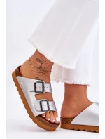 Klasické dámské pantofle Big Star LL274476 Stříbré