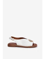 Plné Elegantní Sandály S Ozdobou Bílé model 21685749 - Boto