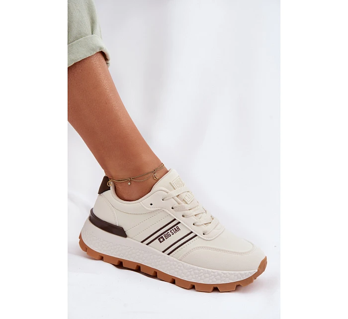 Dámské tenisky na platformě Big Star model 22042715 HiPoly System Béžové - Big Star Shoes