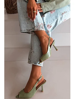 Dámské sandály na podpatku Zelené model 22091994 - Boto