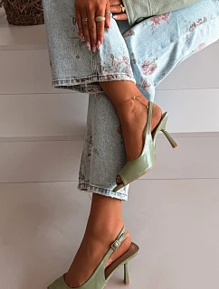 Dámské sandály na podpatku Zelené Sevina