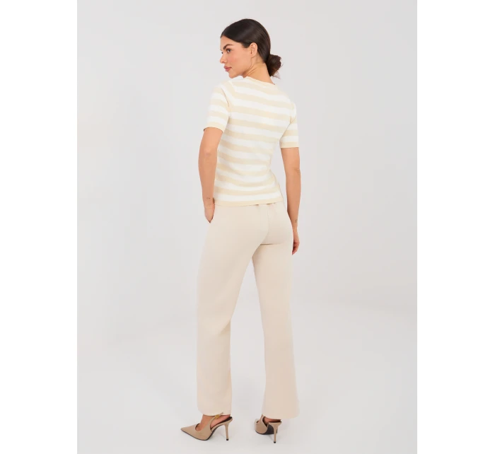 Spodnie IT SP model 21910964 jasny beżowy - FPrice Spodnie IT SP model 21910964 jasny beżowy - FPrice