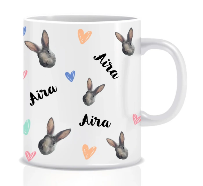 Personalizovaný klasický bílý keramický hrníček 300 ml se zvířecími motivy Personalizovaný klasický bílý keramický hrníček 300 ml se zvířecími motivy