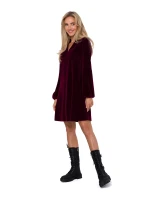 Dámské sametové šaty model 20823021 bordó - Moe