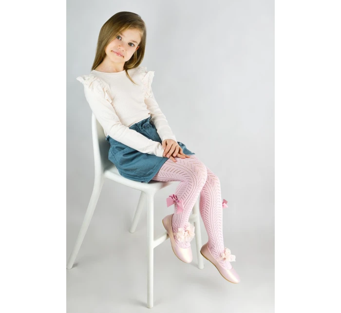 AŽUROVÉ PUNČOCHOVÉ KALHOTY S MAŠLÍ RB019 2-6 L