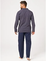 Pyžamo Key MNS 913 B26 dlouhé rukávy, velikosti M–2XL, rozepínací