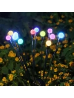 SOLÁRNÍ LAMPA TANČÍCÍ VE VĚTRU BAREVNÉ KOULE 6 LED 72CM