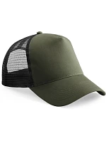 B Dětská 5 panelová kšiltovka Trucker 53. olive green/black model 22482123 - Beechfield