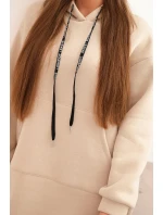 Dámská bavlněná model 21441652 s kapucí zateplená béžová - K-Fashion