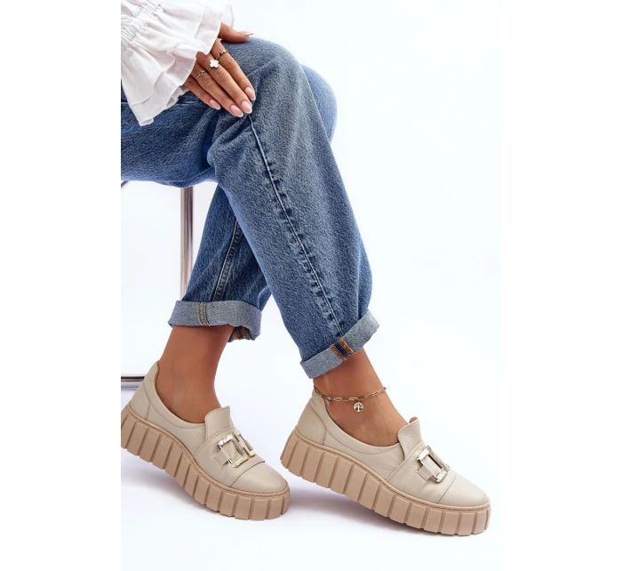 Dámské kožené polobotky na platformě Lewski model 21636641 - Boto