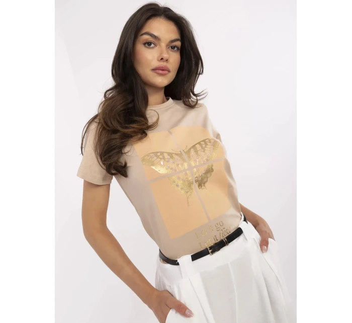 T shirt CLM TS model 21116954 camelowy - FPrice