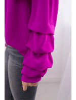 Španělská halenka s ozdobnými rukávy tmavě fialová