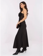 Černá dámská saténová maxi sukně (A2797)