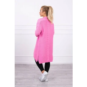 Svetr Cardigan kostkovaný světle růžový