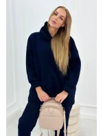 Zateplený set s mikinou s kapucí tmavě modrý Zateplený set s mikinou s kapucí tmavě modrý