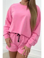Souprava halenka + šortky světle růžová