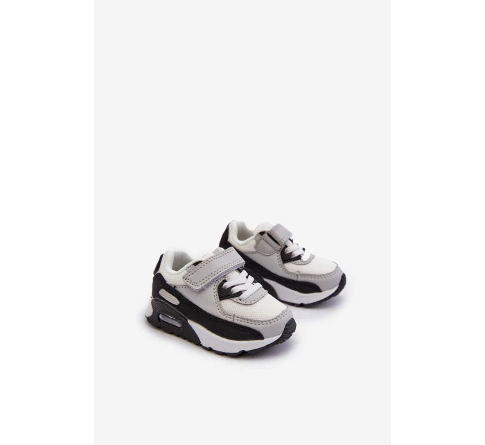 Dětské tenisky na suchý zip šedé Krissandra Dětské tenisky na suchý zip šedé Krissandra