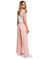 Kalhoty s rozšířenými nohavicemi model 18003322 pudrové - Moe