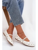 Dámské baleríny se stříbrnými prvky Marivon – bílé