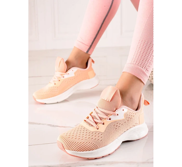 Klasické oranžové dámské  tenisky bez podpatku