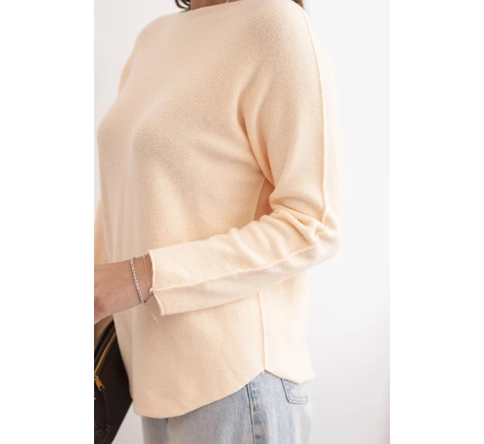 Dámský svetr z viskózy s dlouhým rukávem a kulatým výstřihem model 21734806 - K-Fashion