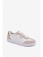Dámské tenisky z pravé kůže LR61-7091 Bílé Dámské tenisky z pravé kůže LR61-7091 Bílé