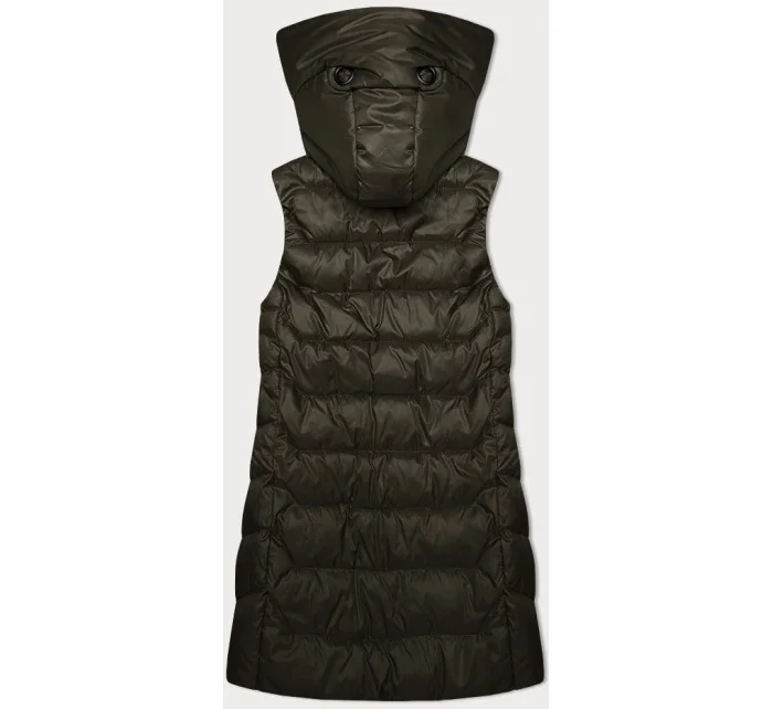Dámská vesta v khaki barvě s odepínací kapucí model 19456885 - S'WEST