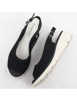 Dámské textilní sandály na platformě černé Vinceza 97303