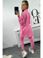 3dílný set halenka, top a legíny světle růžová